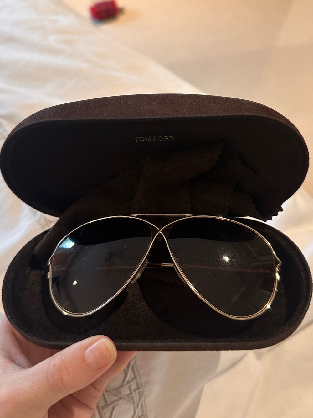 Tom Ford Gold Frame Aviator Sunglasses